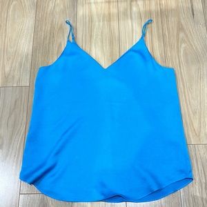 Blue flowy tank top, worn once